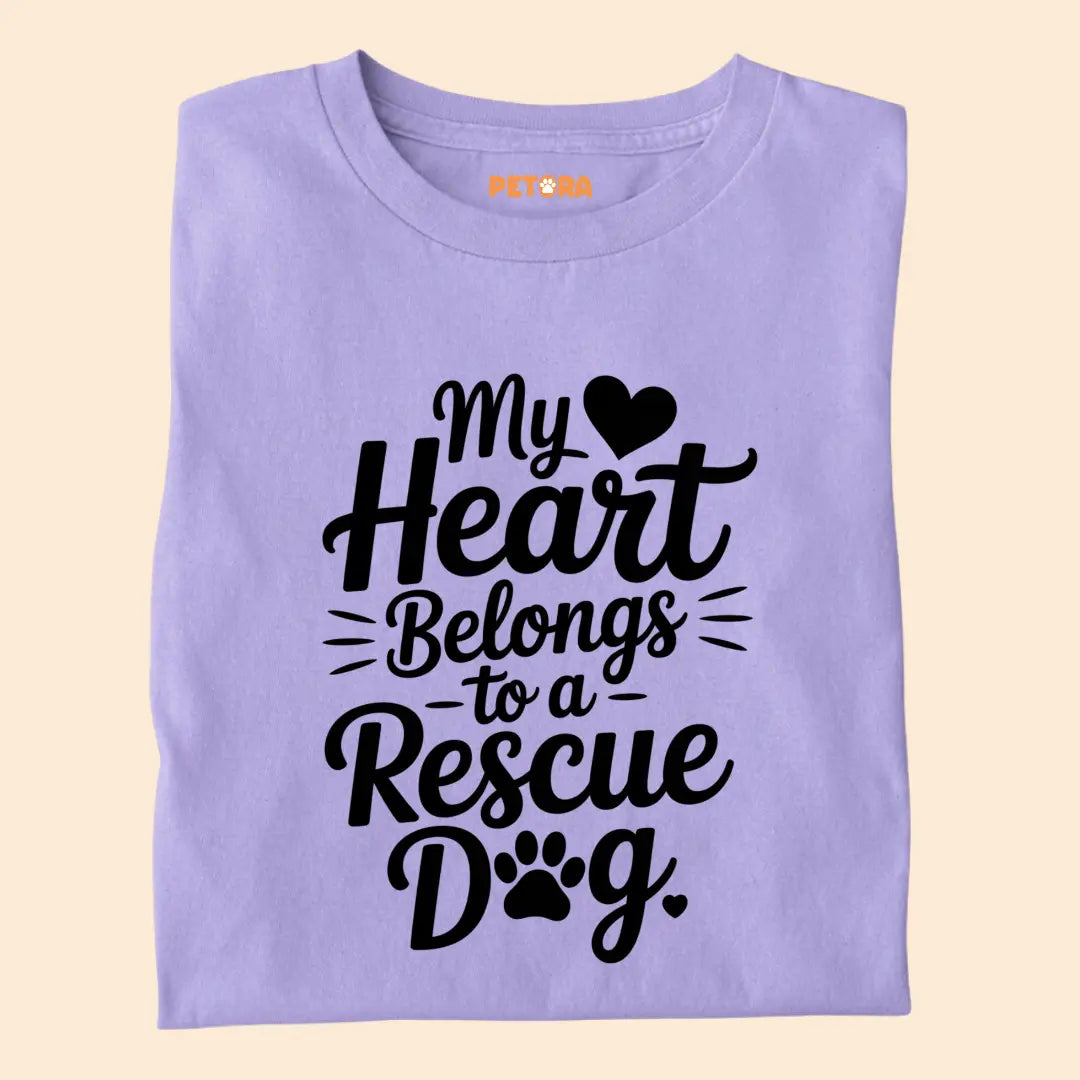 My Heart belongs to a rescue dog Premium T-Shirt for Dog Lovers