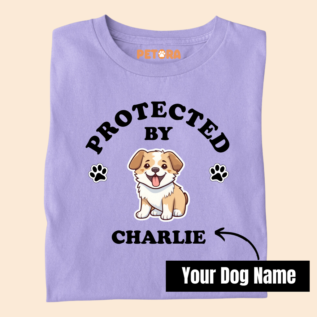 [Personalised] Protected by Charlie Premium T-Shirt for Dog Lovers