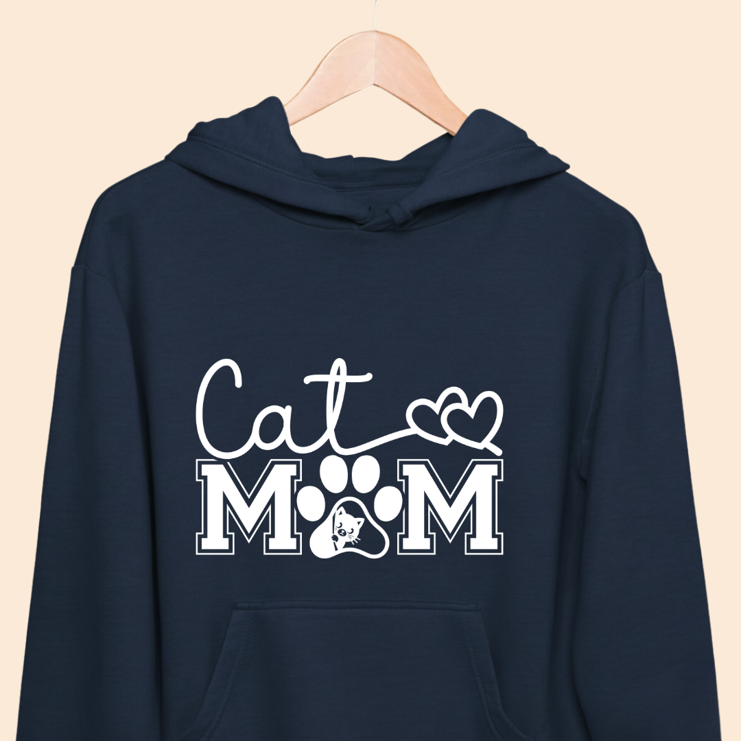 Cat Mom Love Paw - Premium  Unisex Hoodie for Cat Lovers
