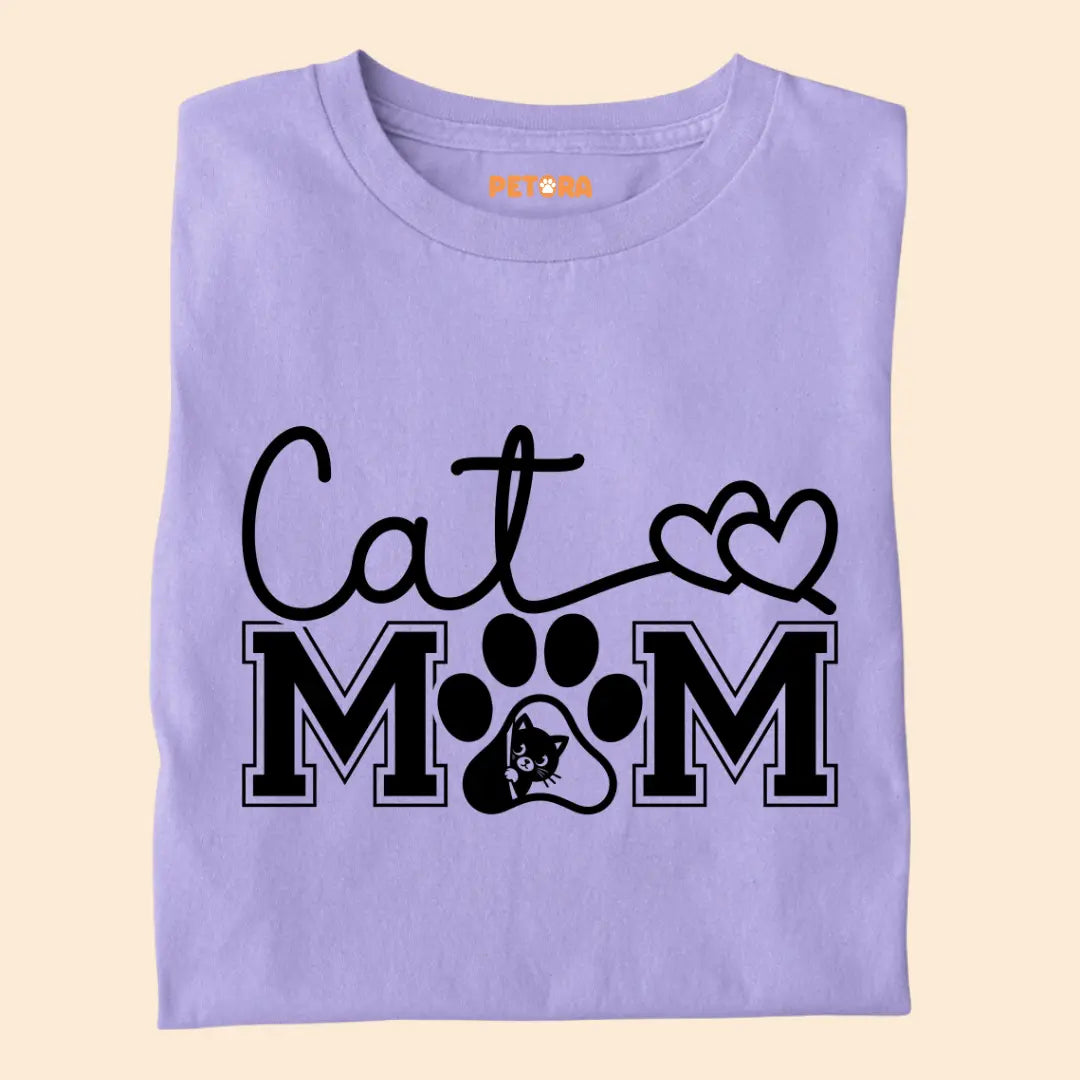 Cat Mom Love Paw - Premium T-Shirt for Cat Lovers