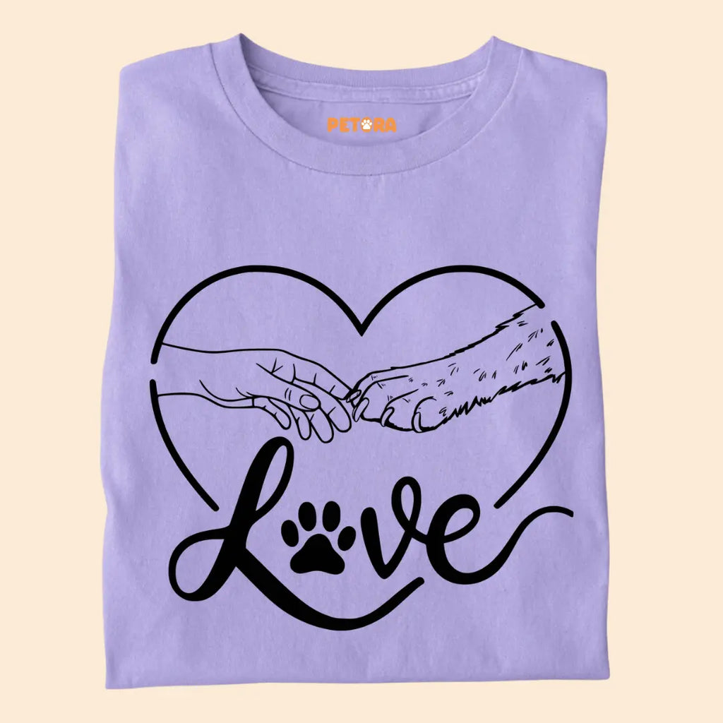 Paw and Hand Love Premium T-Shirt for Dog Lovers