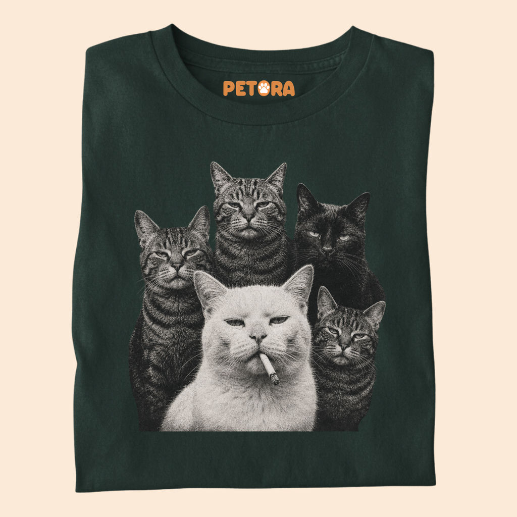 Vintage Badass Smoking Cat Graphic Tee