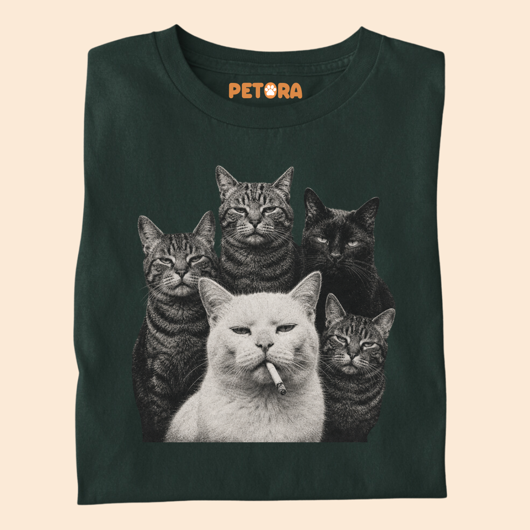 Vintage Badass Smoking Cat Graphic Tee