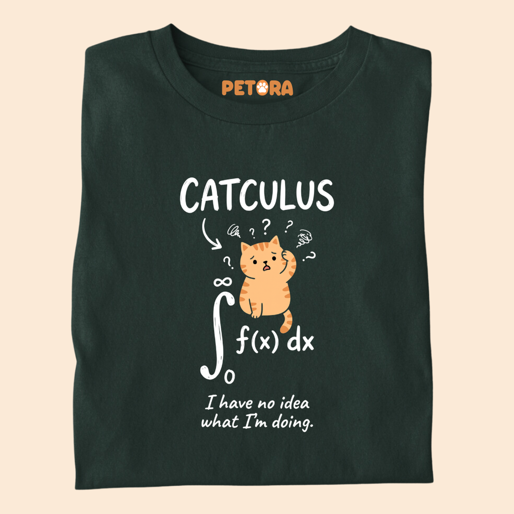 Funny Confused Cat Calculus Graphic Tee