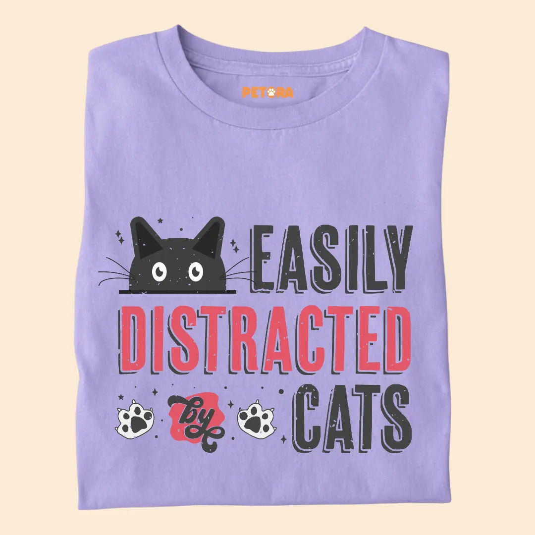 Easily Distracted by Cats – Premium Unisex T-Shirt