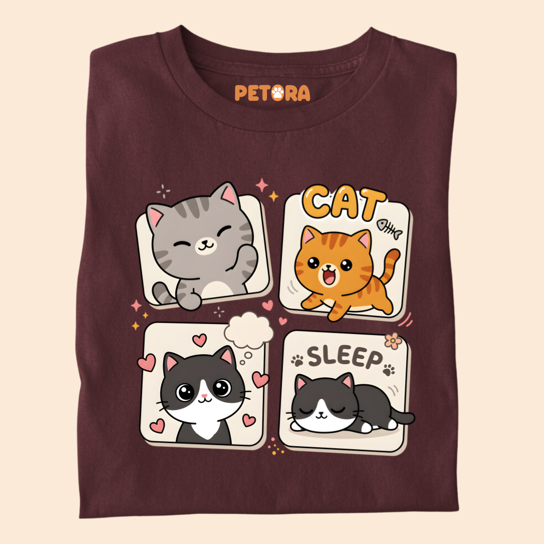 Cute Kawaii Cats Graphic T-Shirt