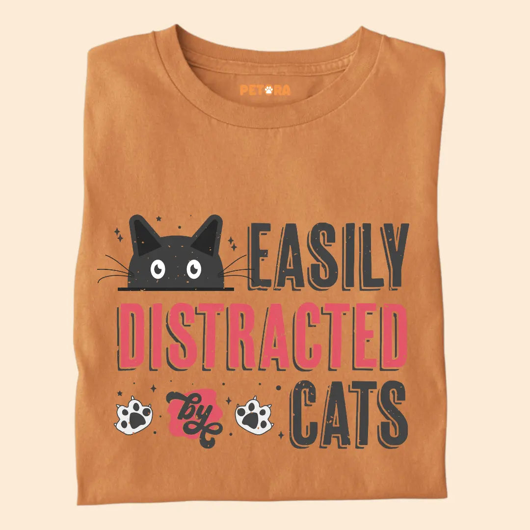 Easily Distracted by Cats – Premium Unisex T-Shirt