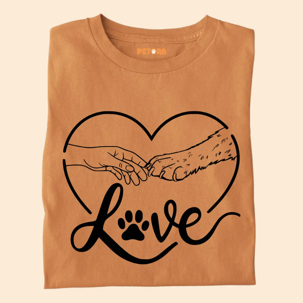 Paw and Hand Love Premium T-Shirt for Dog Lovers