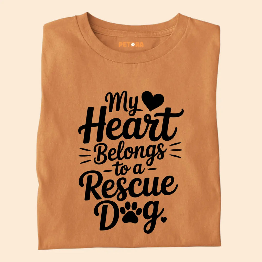 My Heart belongs to a rescue dog Premium T-Shirt for Dog Lovers