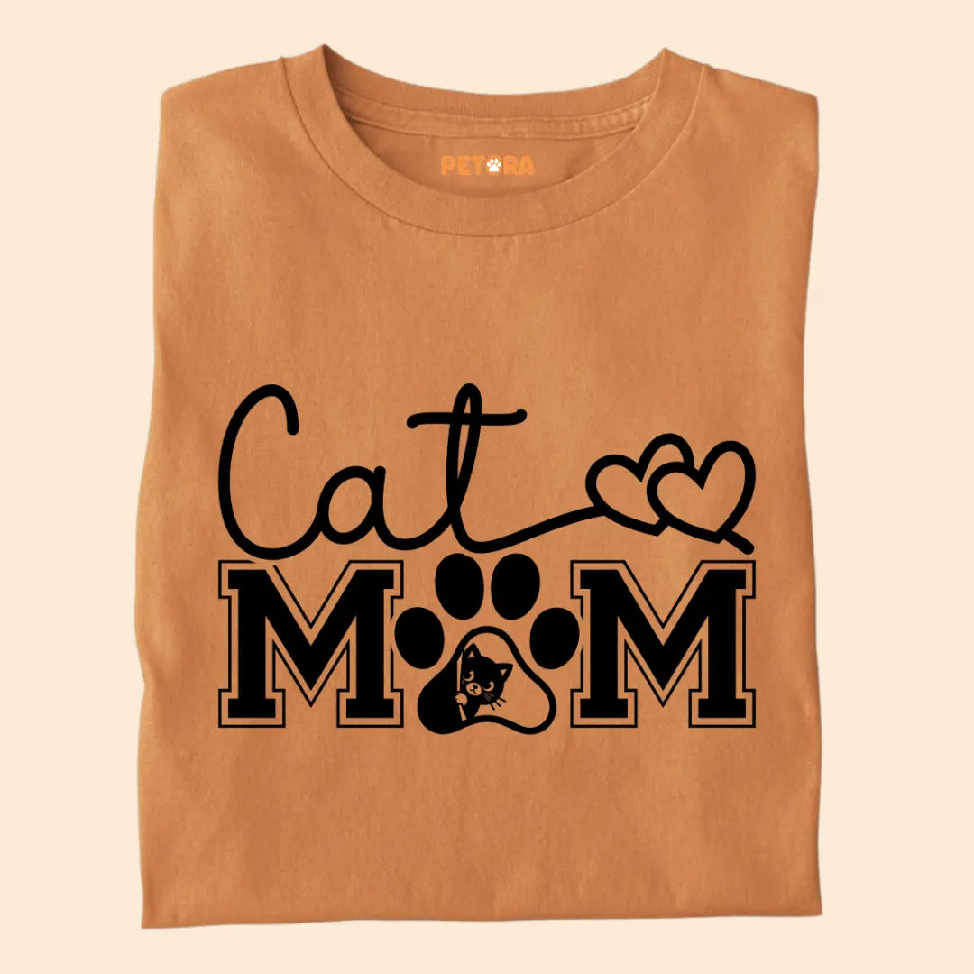Cat Mom Love Paw - Premium T-Shirt for Cat Lovers