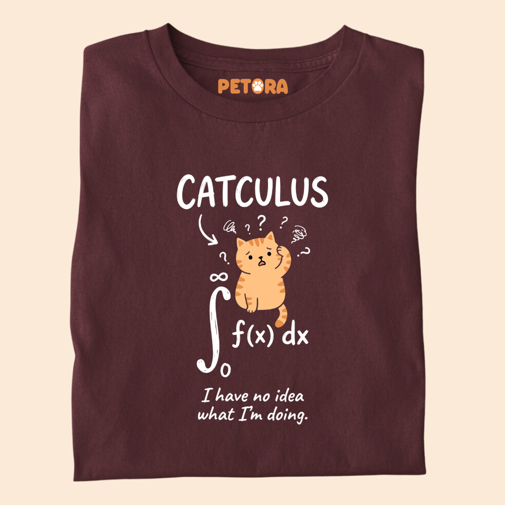 Funny Confused Cat Calculus Graphic Tee