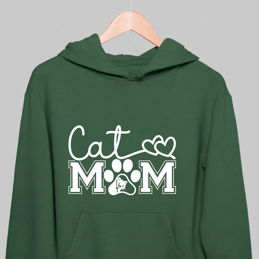 Cat Mom Love Paw - Premium  Unisex Hoodie for Cat Lovers