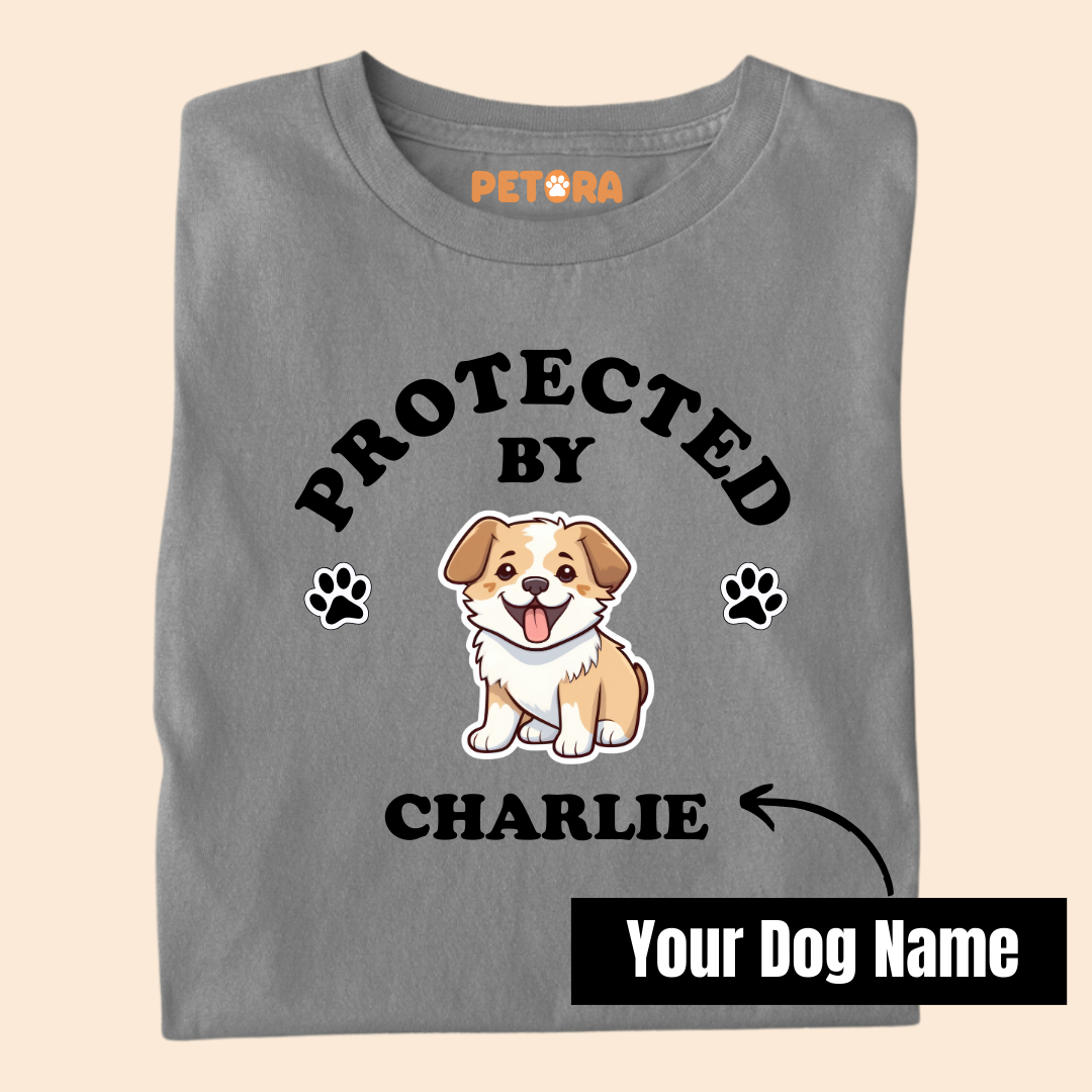 [Personalised] Protected by Charlie Premium T-Shirt for Dog Lovers