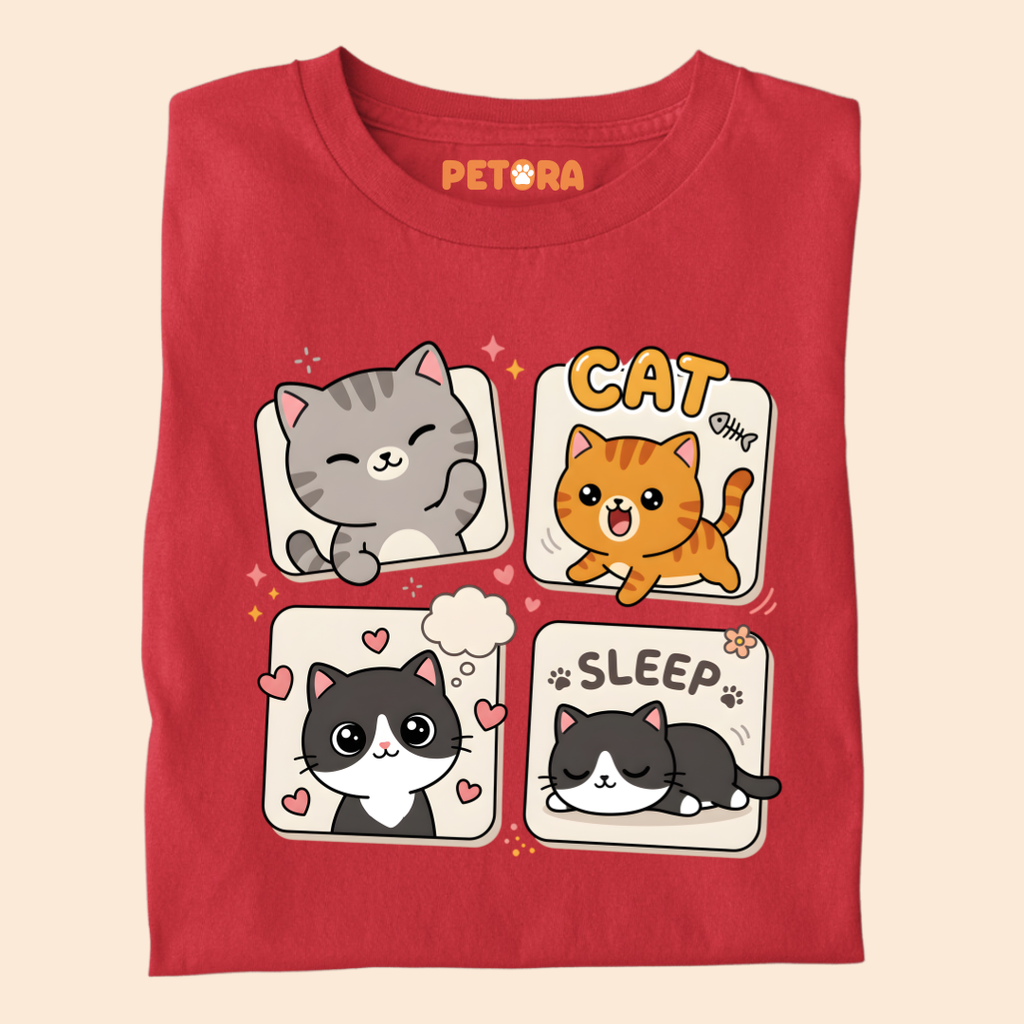 Cute Kawaii Cats Graphic T-Shirt