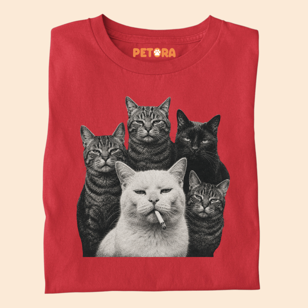 Vintage Badass Smoking Cat Graphic Tee