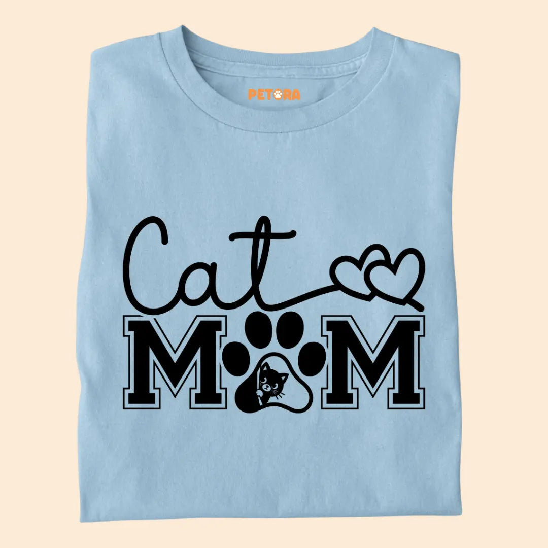 Cat Mom Love Paw - Premium T-Shirt for Cat Lovers