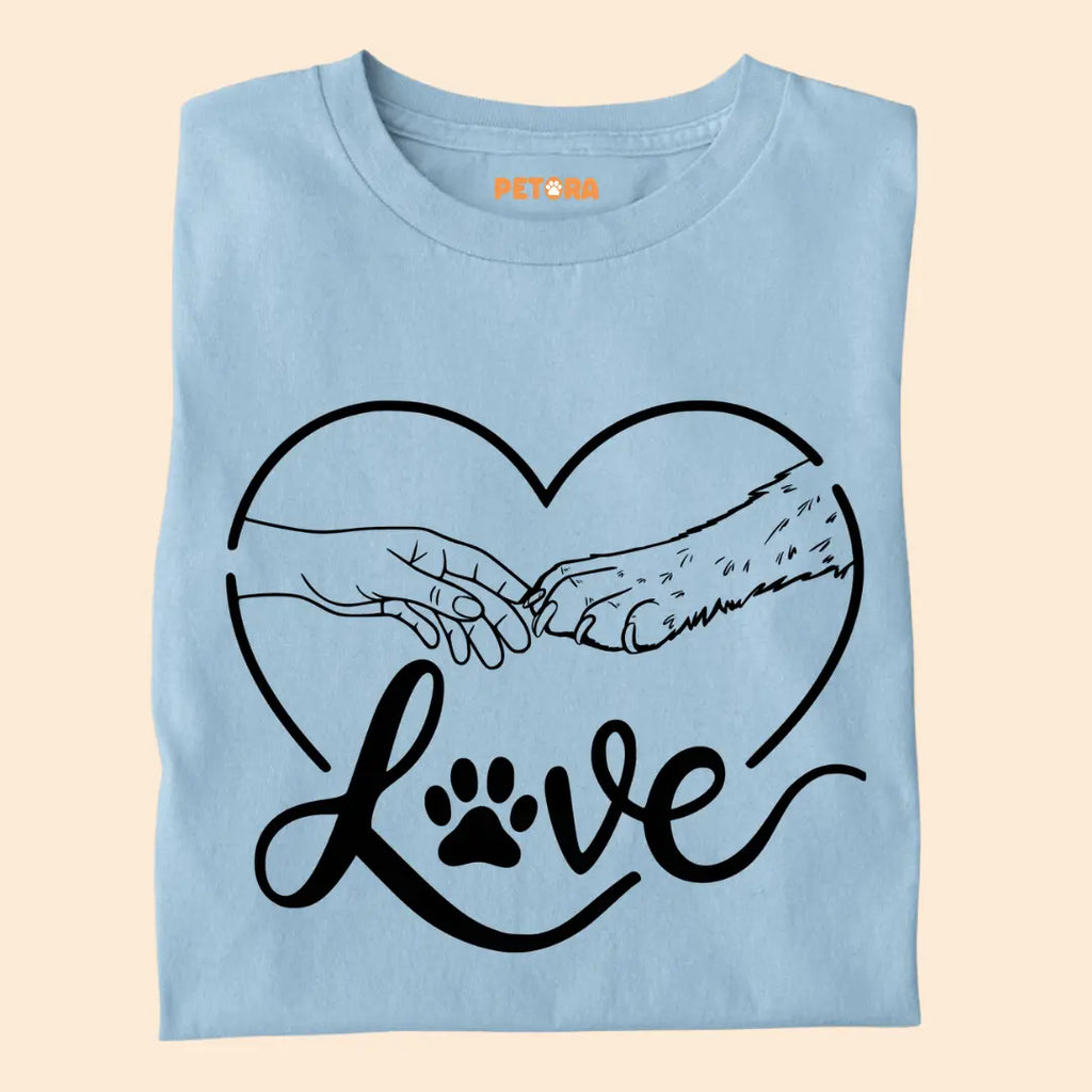 Paw and Hand Love Premium T-Shirt for Dog Lovers