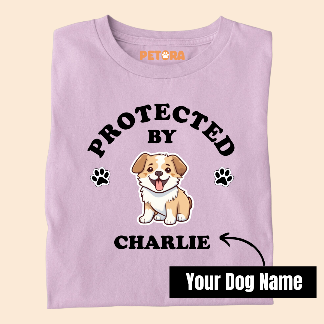 [Personalised] Protected by Charlie Premium T-Shirt for Dog Lovers