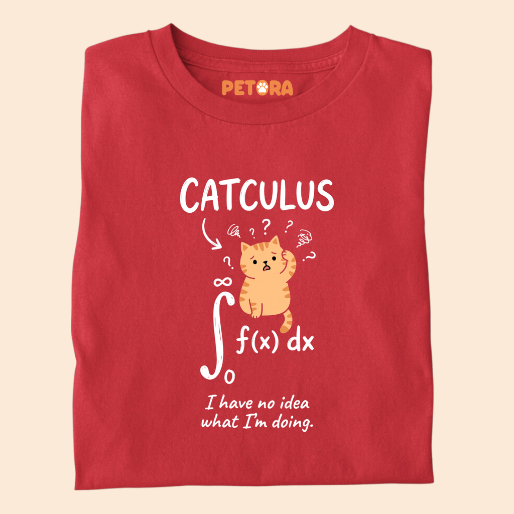 Funny Confused Cat Calculus Graphic Tee