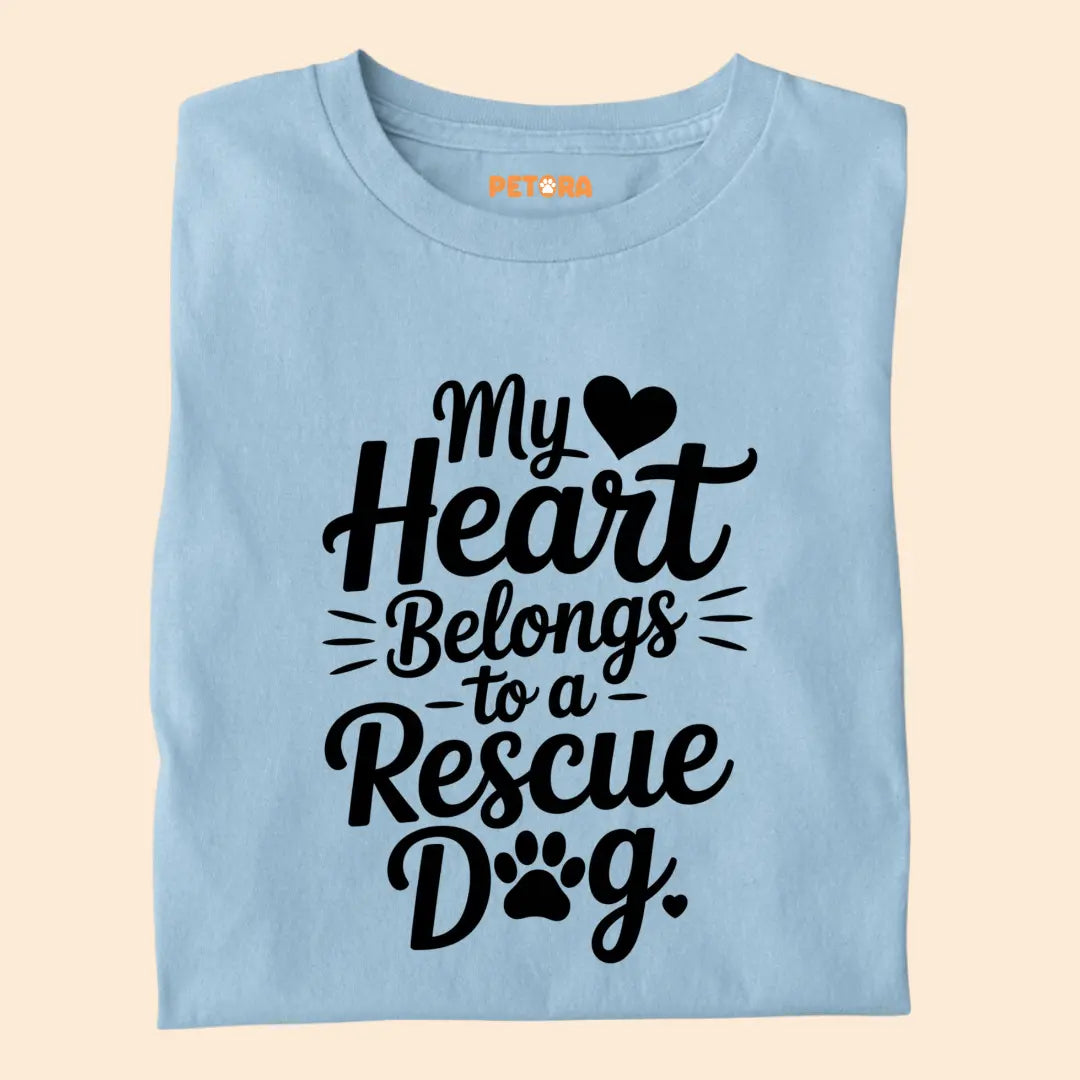 My Heart belongs to a rescue dog Premium T-Shirt for Dog Lovers