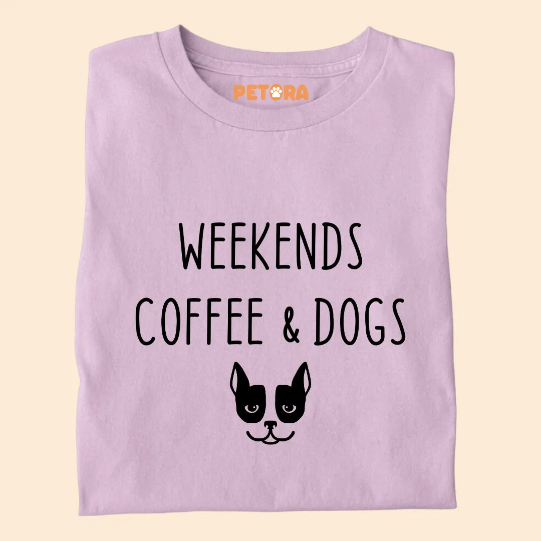 Weekends, Coffee and Dogs Premium Sarcastic T-shirt for Pet Lovers