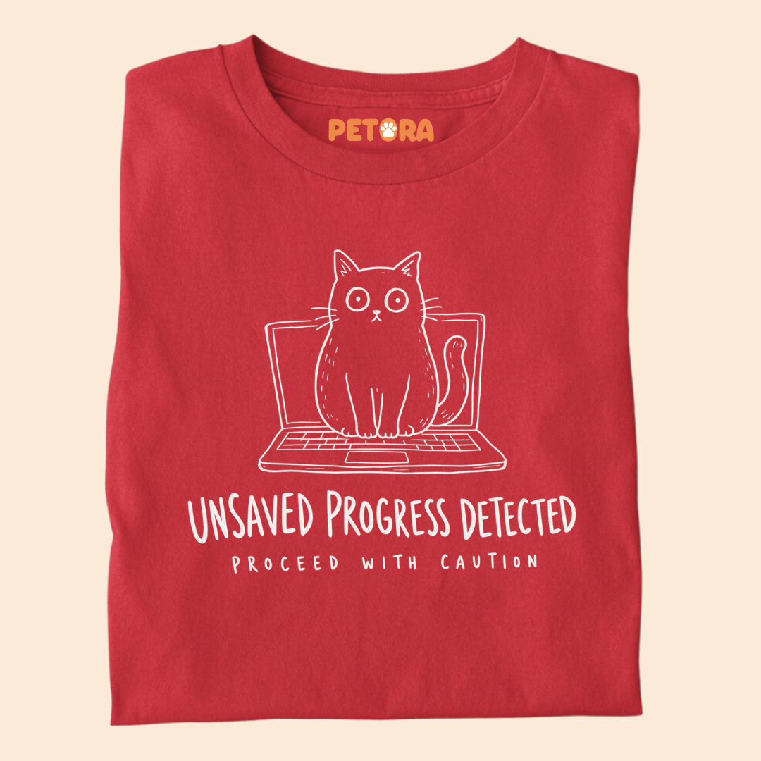 Unsaved Progress Detected Cat T-Shirt