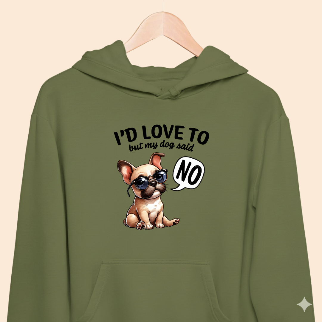 I'd love to but my dog said NO Premium  Hoodie for Dog Lovers