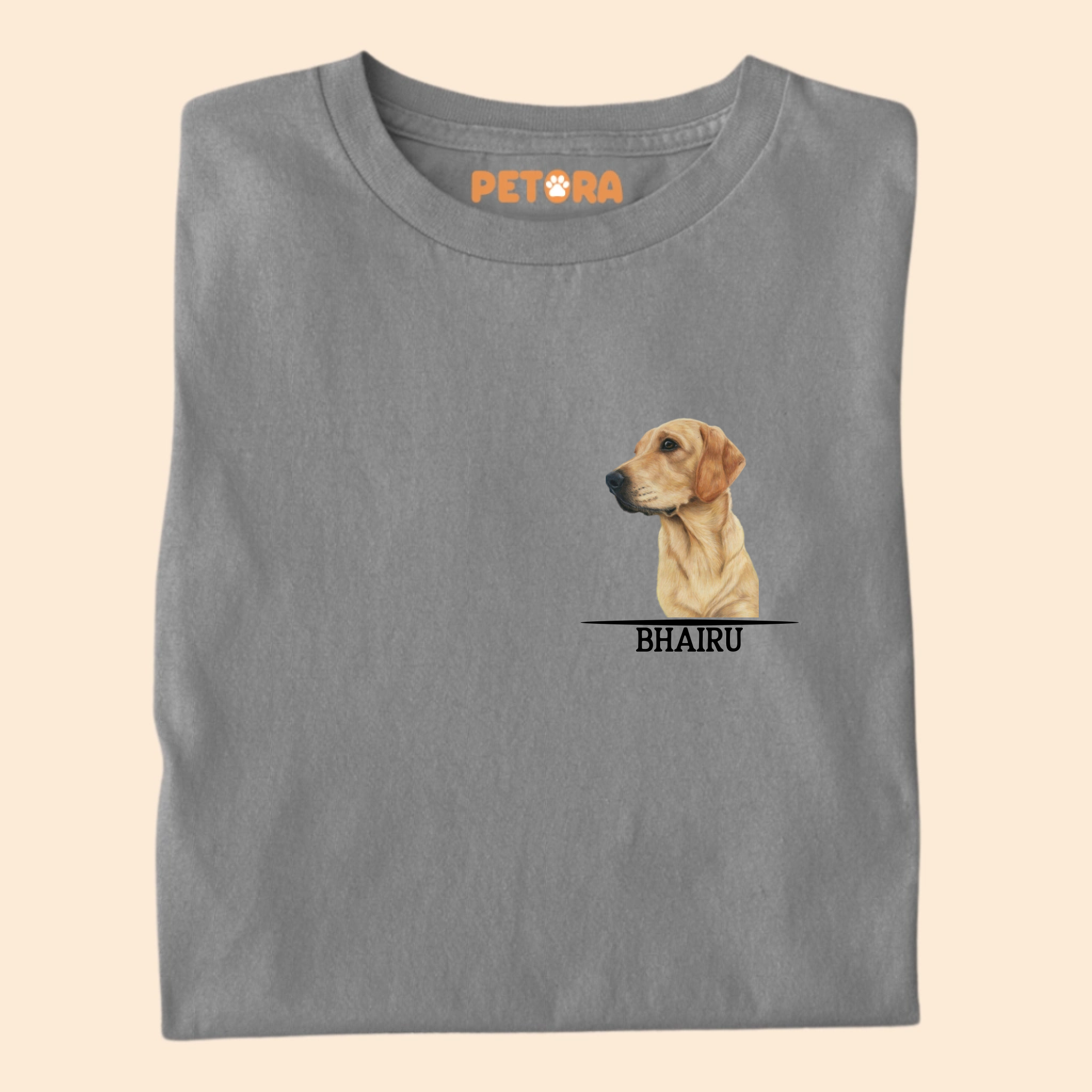 Dog Photo and Name Pocket Personalised Premium T-shirt for Pet Lovers