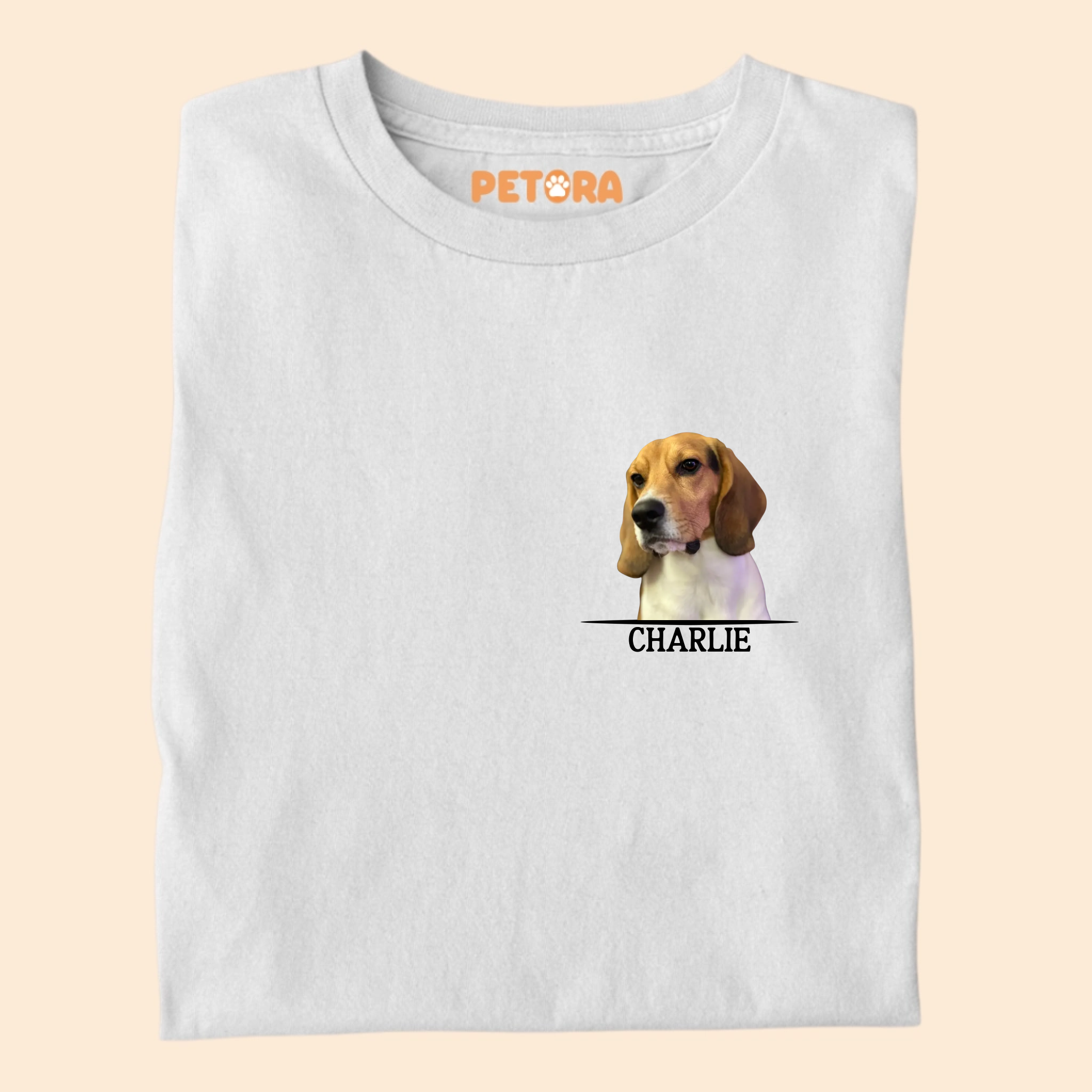 Dog Photo and Name Pocket Personalised Premium T-shirt for Pet Lovers