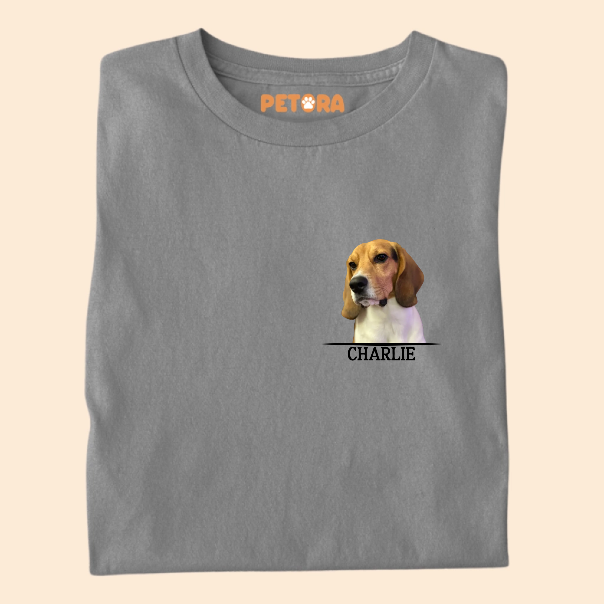 Dog Photo and Name Pocket Personalised Premium T-shirt for Pet Lovers