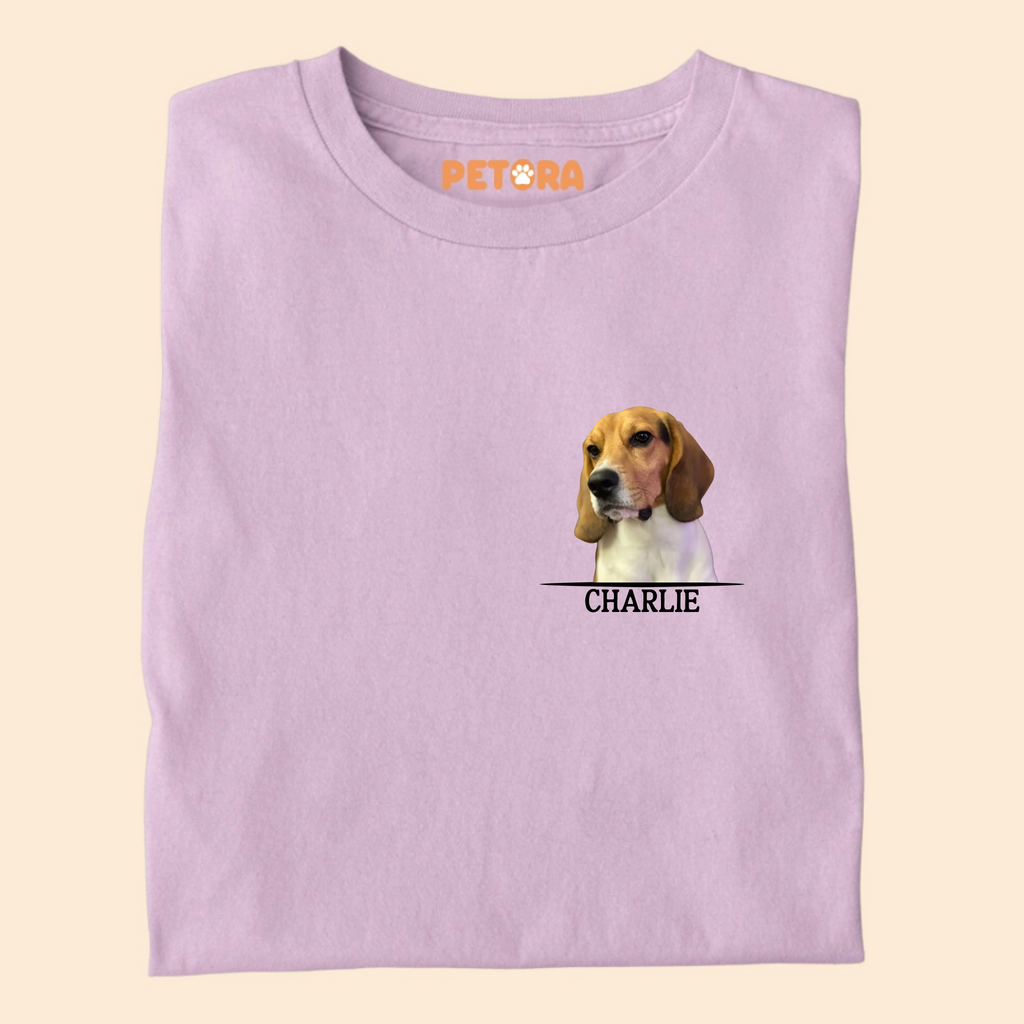 Dog Photo and Name Pocket Personalised Premium T-shirt for Pet Lovers