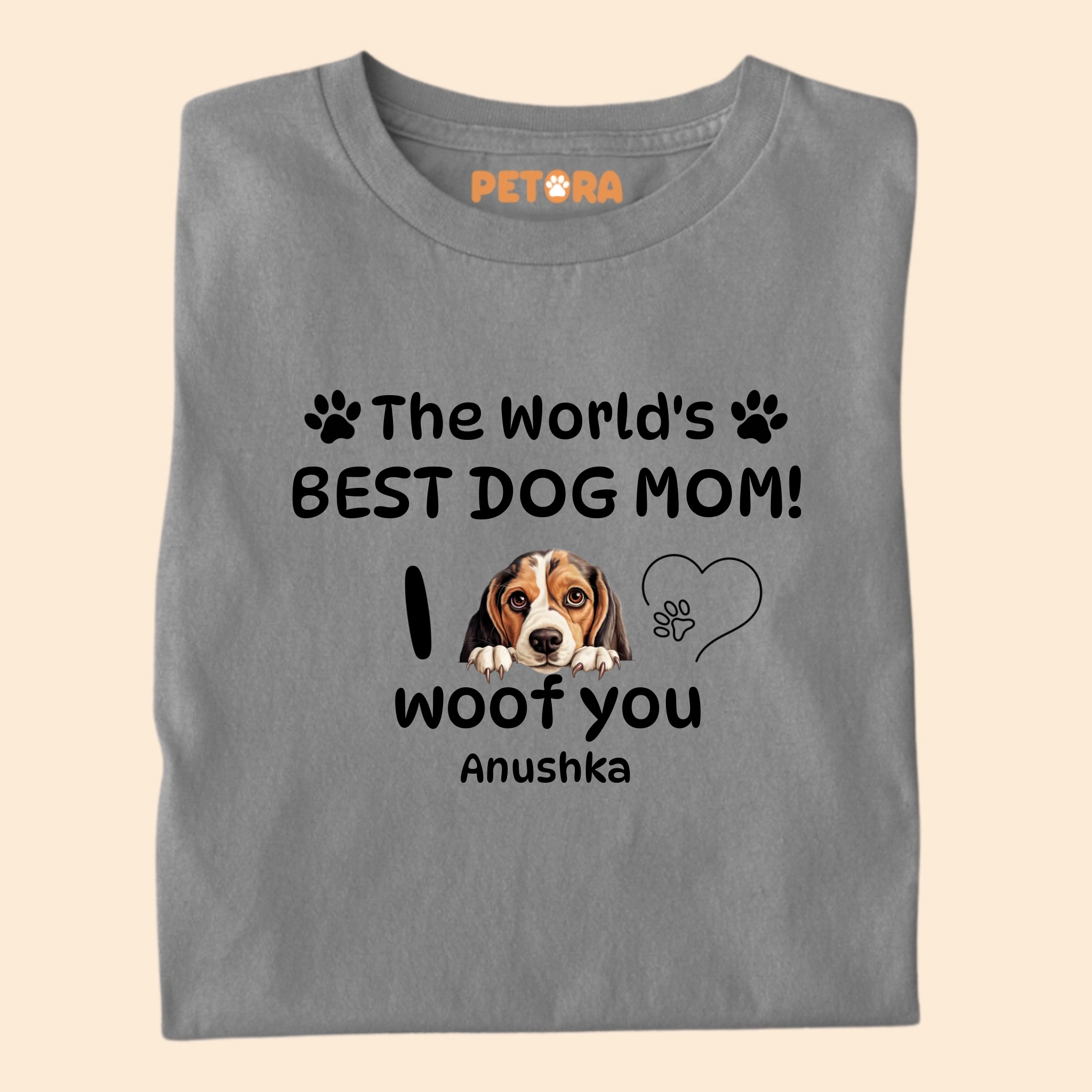 [Personalised] The World Best Dog Mom I woof You