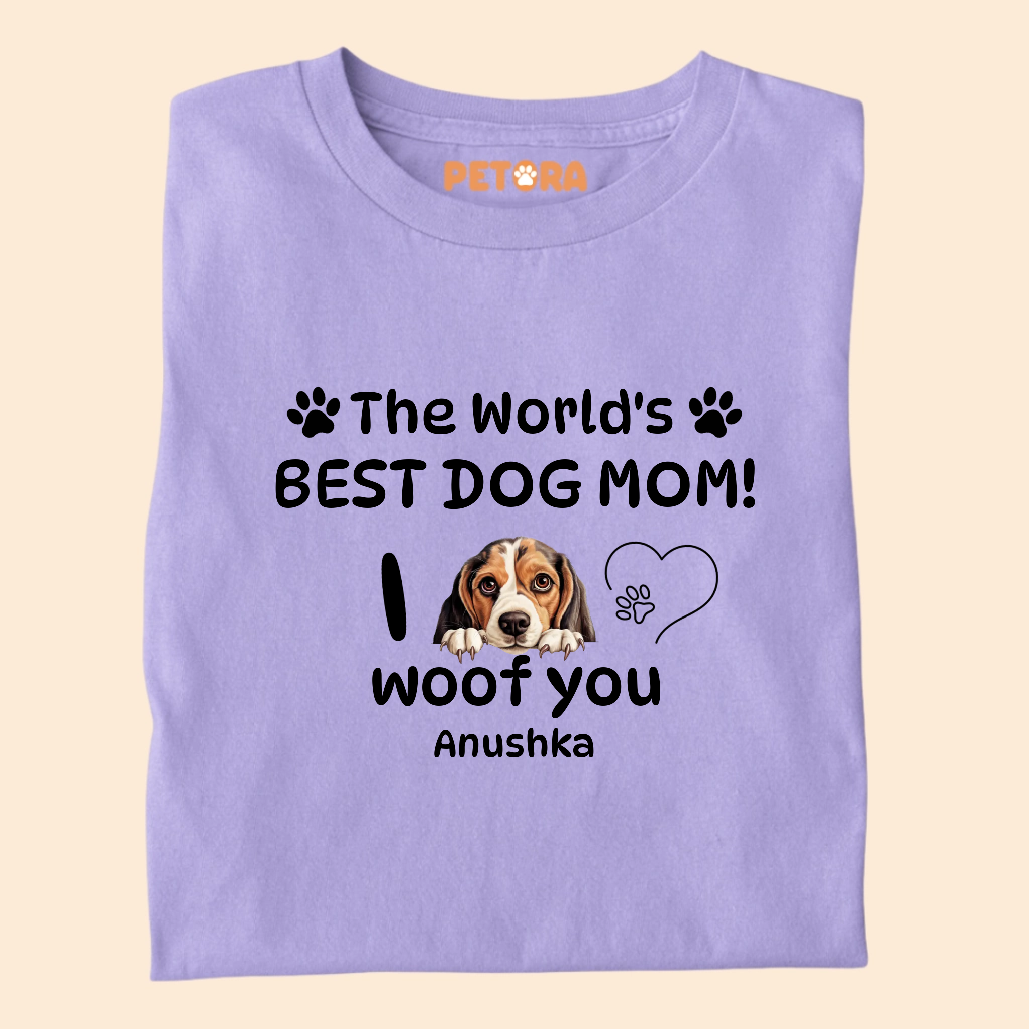 [Personalised] The World Best Dog Mom I woof You