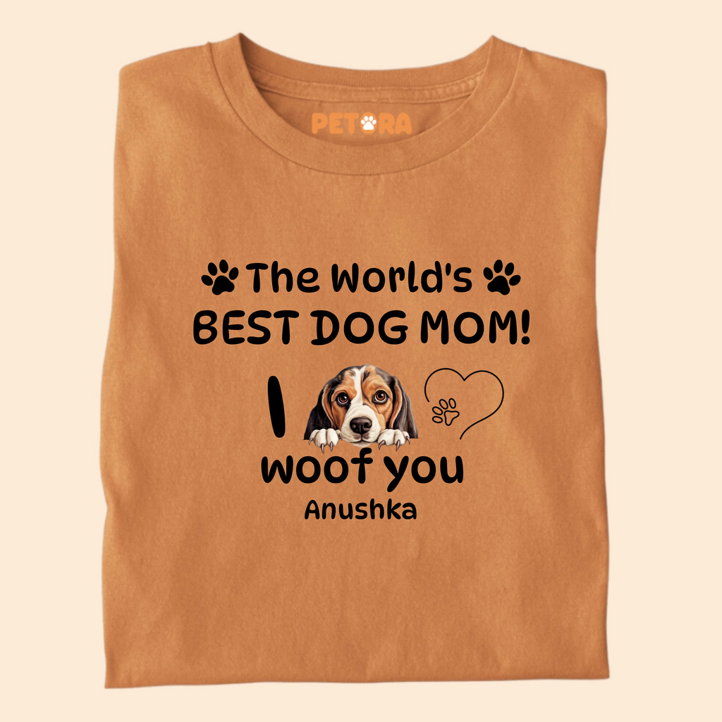 [Personalised] The World Best Dog Mom I woof You