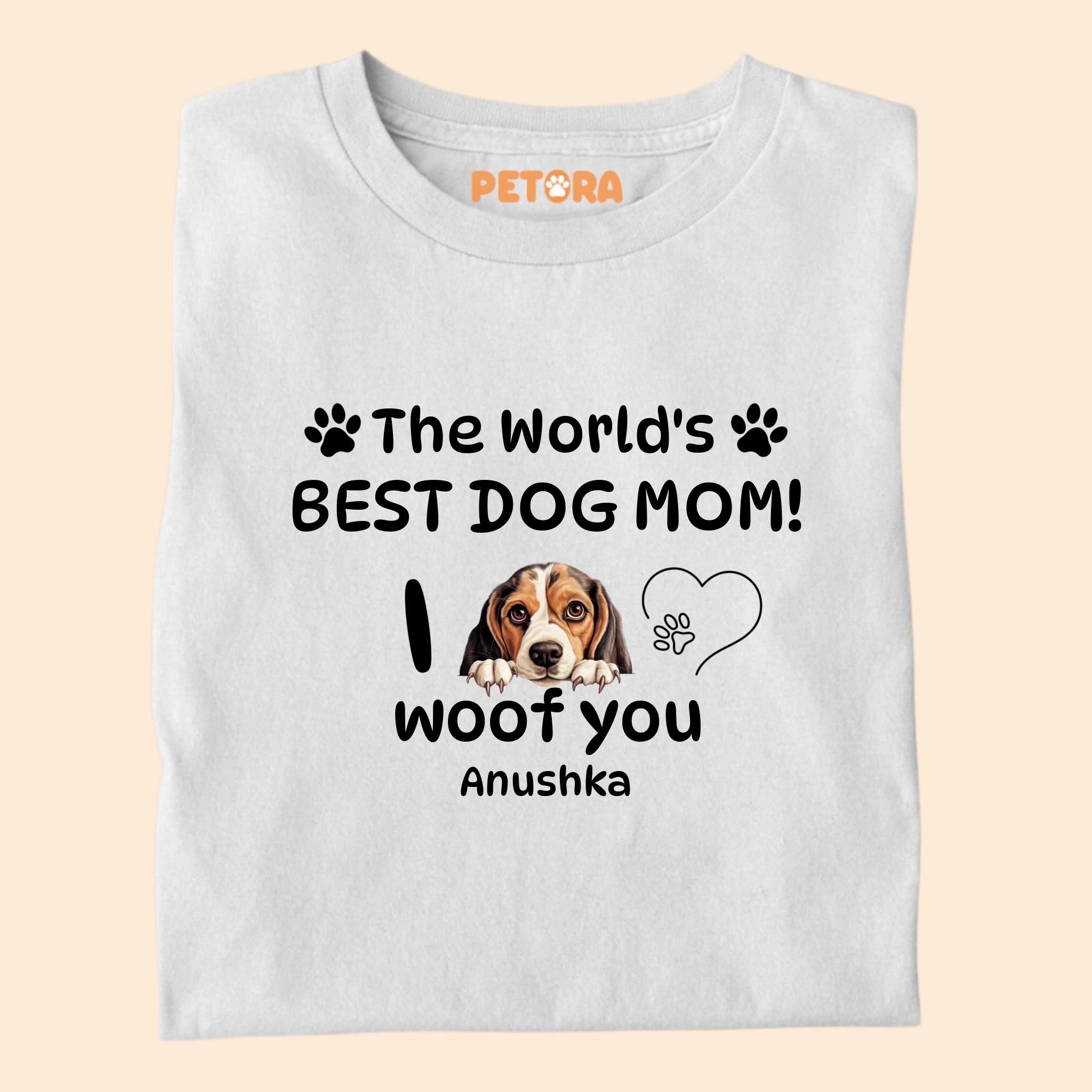 [Personalised] The World Best Dog Mom I woof You