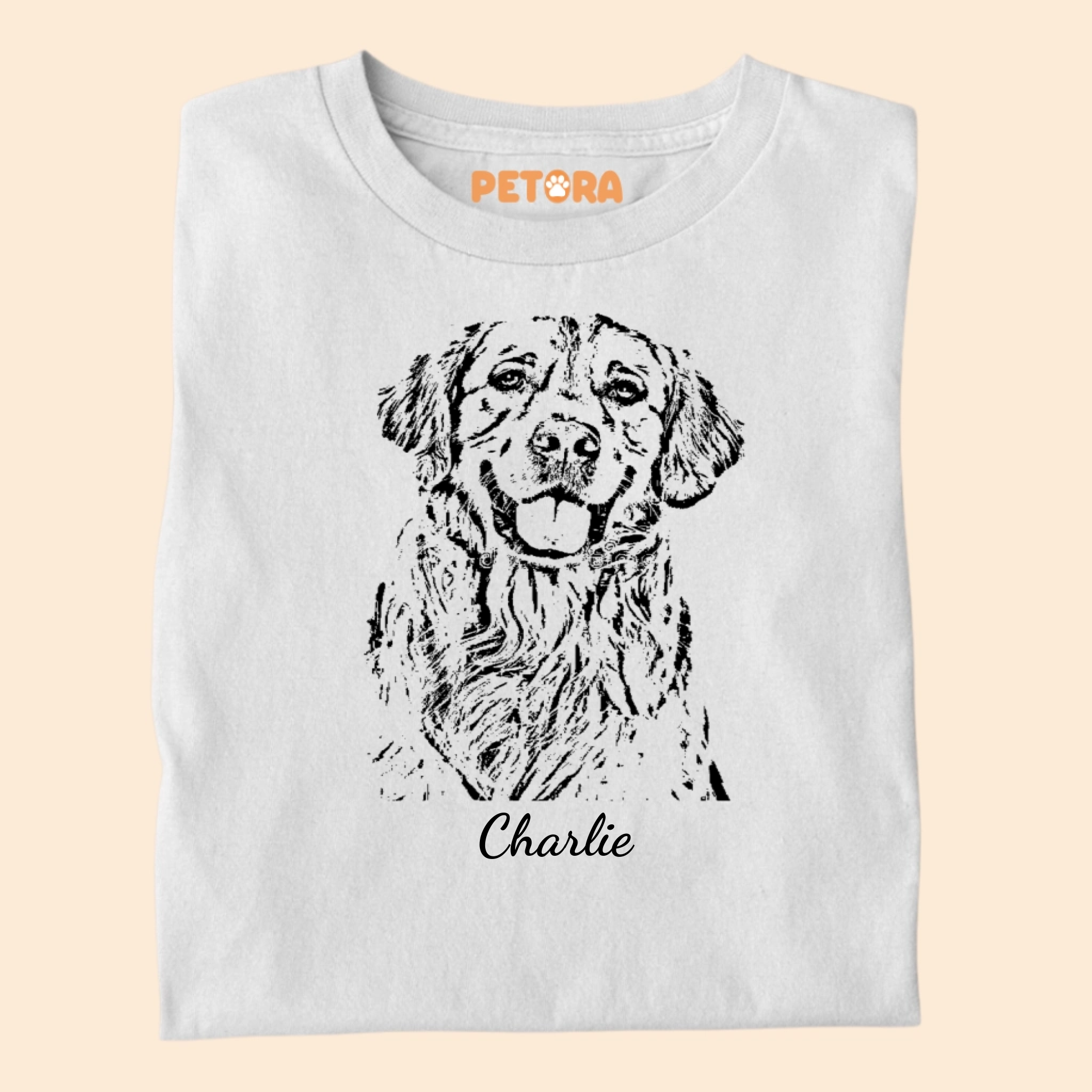 Personalised Sketch Shirt Custom Pet Portrait Tee Premium T-shirt for Pet Lovers
