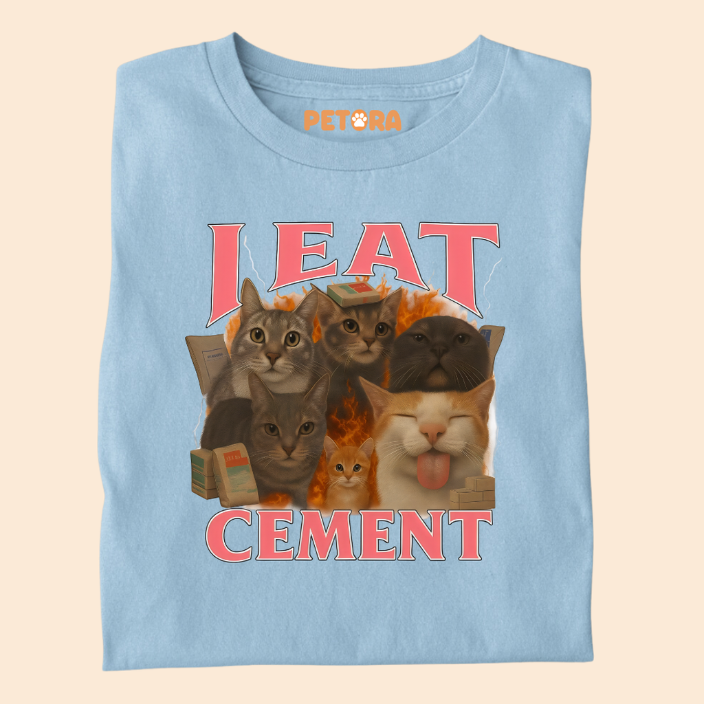 I Eat Cement Cat Meme Premium T-shirt for Pet Lovers