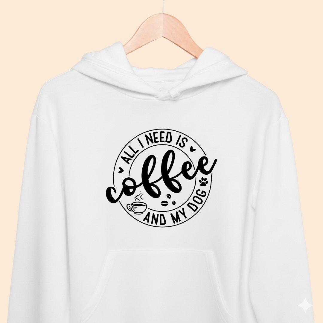 All I Need is Coffee and My Dog Premium Hoodie for Dog Lovers