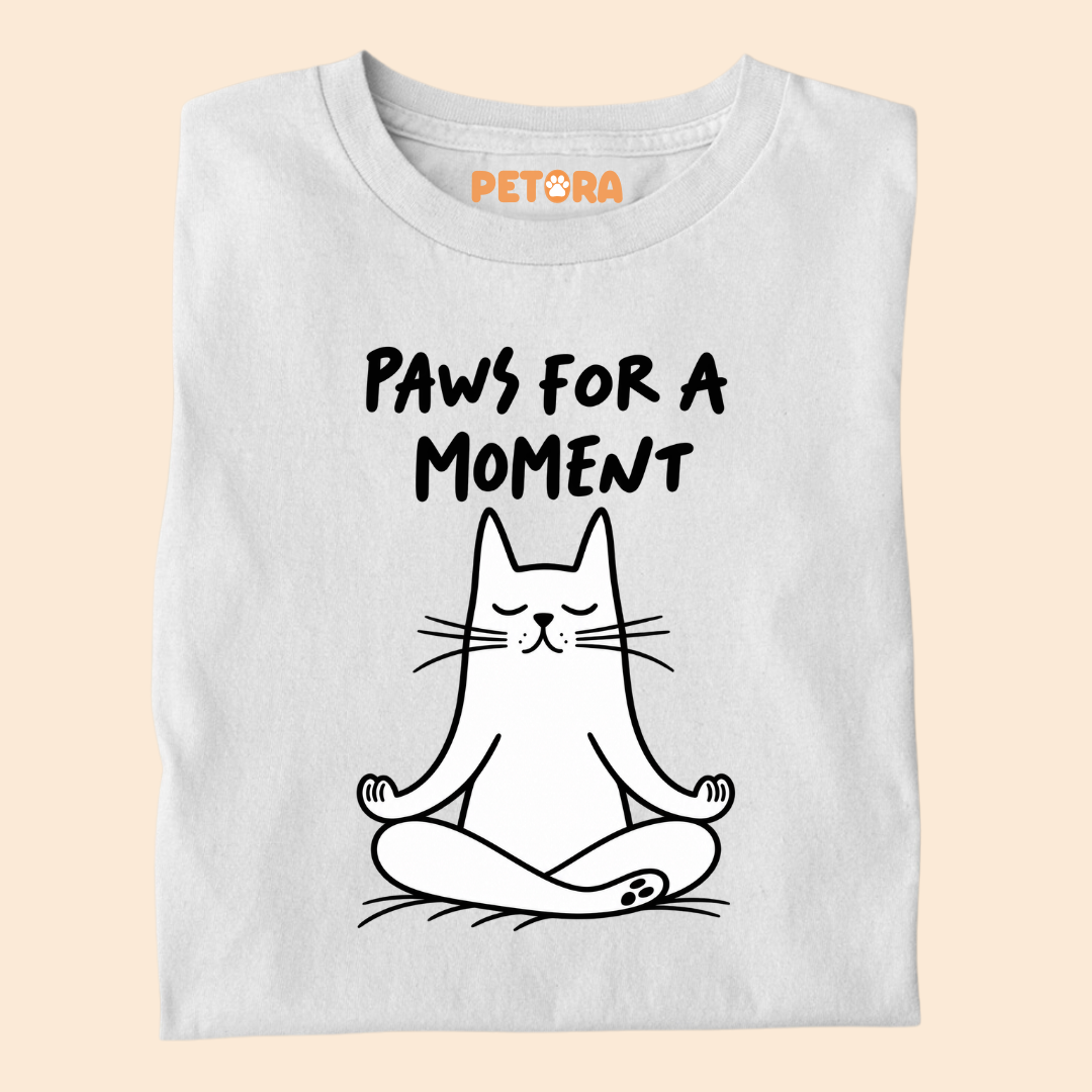 Paws For A Moment Funny Yoga Cat T-Shirt
