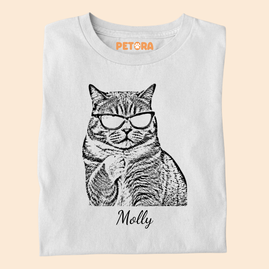 Personalised Sketch Shirt Custom Pet Portrait Tee Premium T-shirt for Pet Lovers