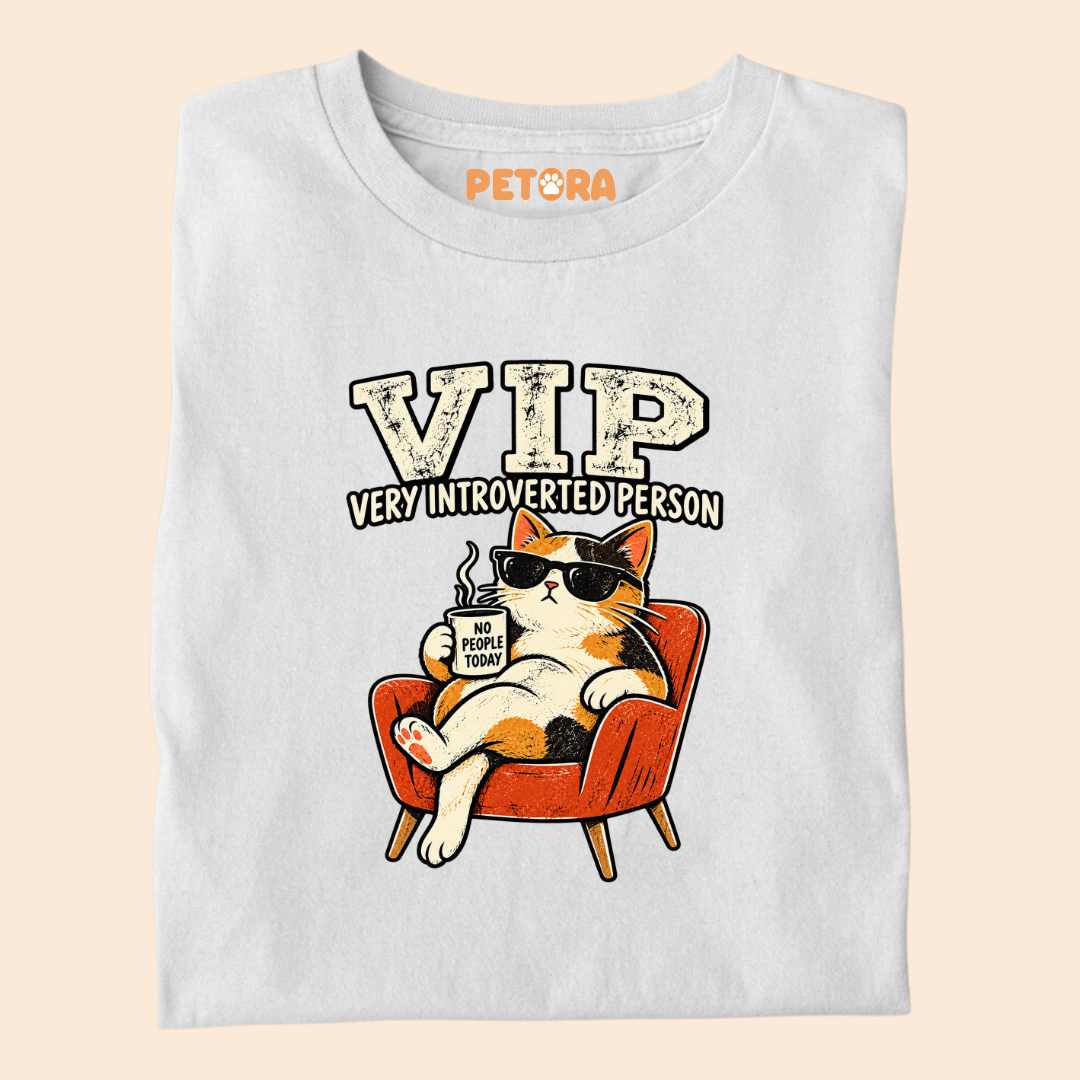 VIP Very Introverted Person Calico Cat T-Shirt