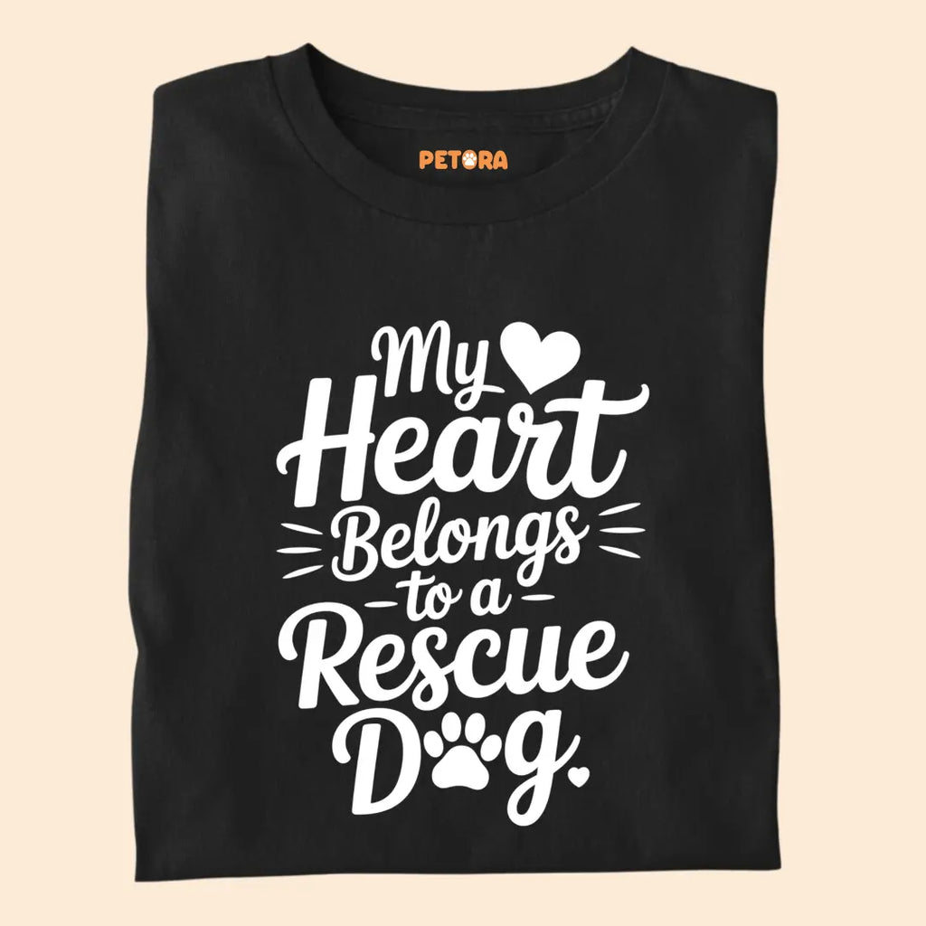 My Heart belongs to a rescue dog Premium T-Shirt for Dog Lovers