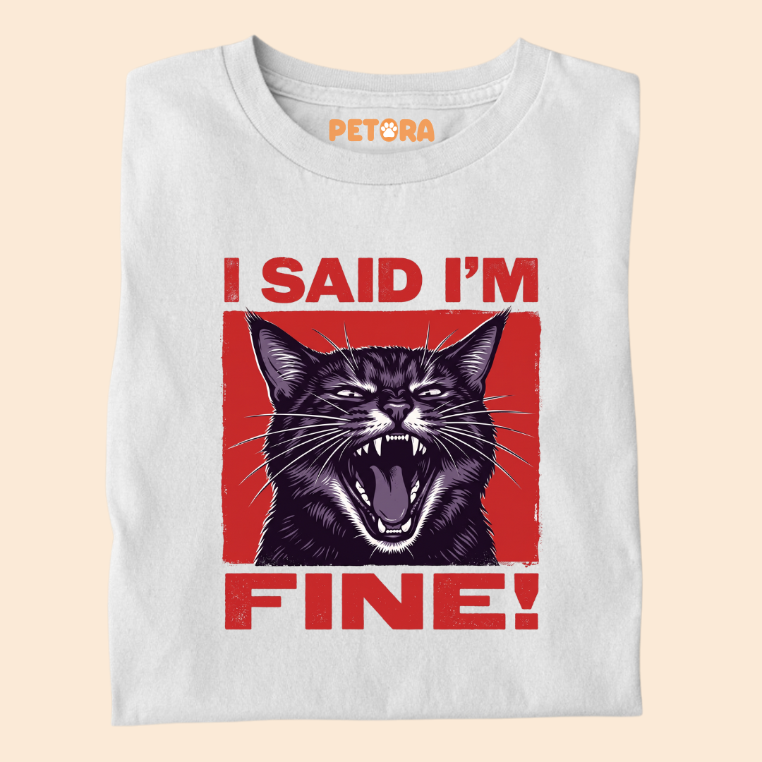 I Said I’m Fine Funny Black Cat T-Shirt