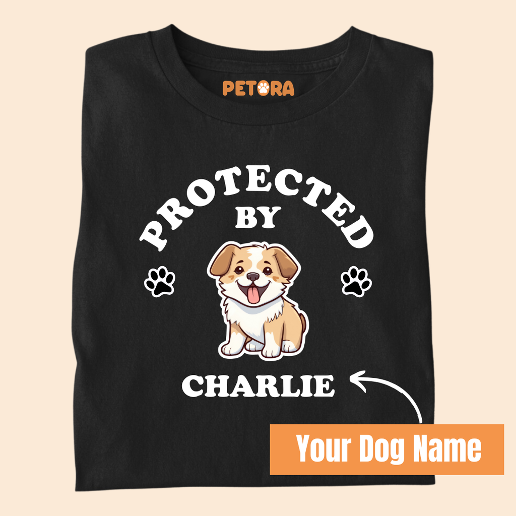 [Personalised] Protected by Charlie Premium T-Shirt for Dog Lovers