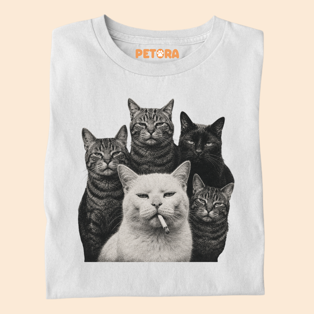 Vintage Badass Smoking Cat Graphic Tee