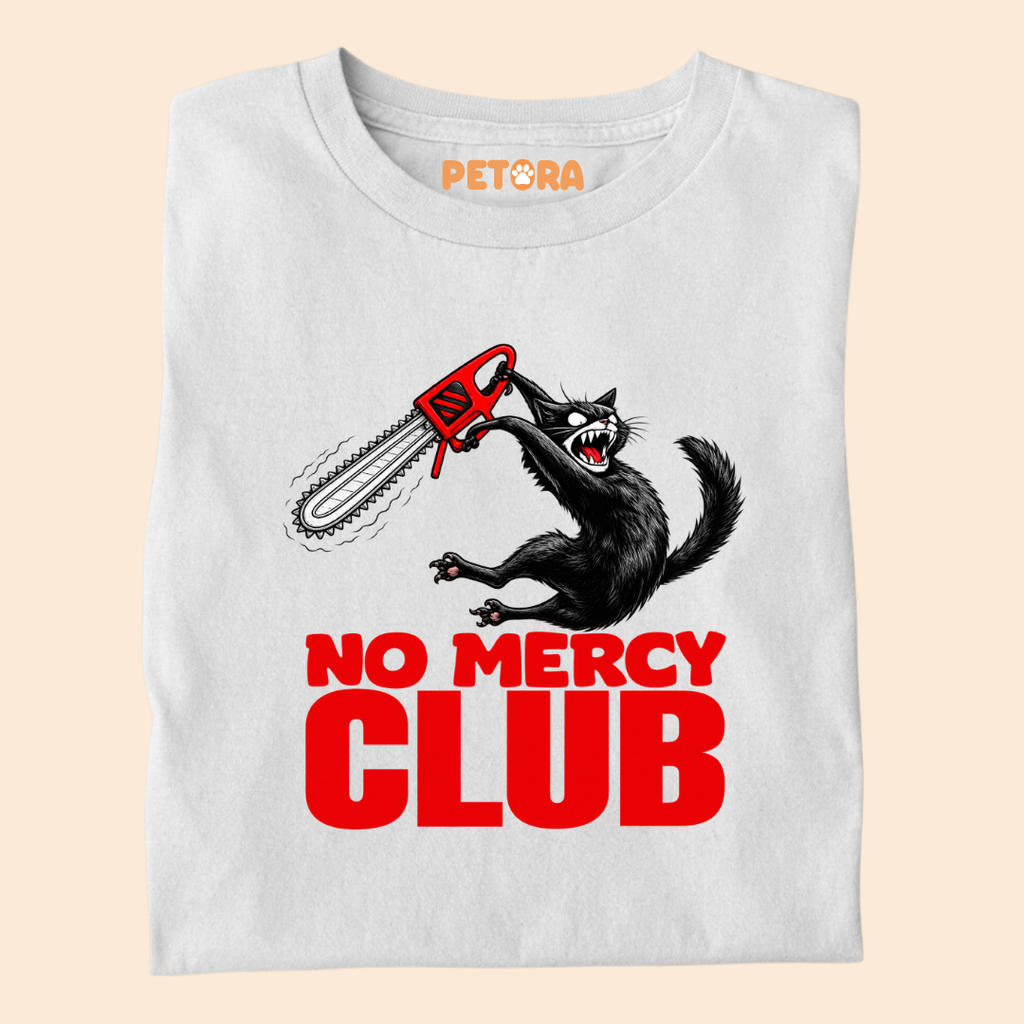 No Mercy Club Chainsaw Black Cat T-Shirt