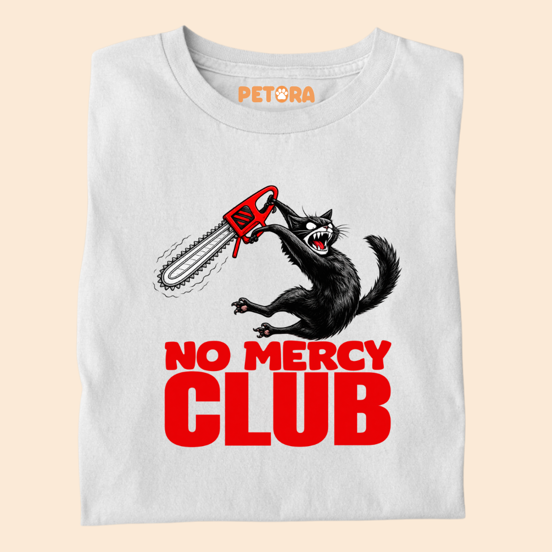 No Mercy Club Chainsaw Black Cat T-Shirt