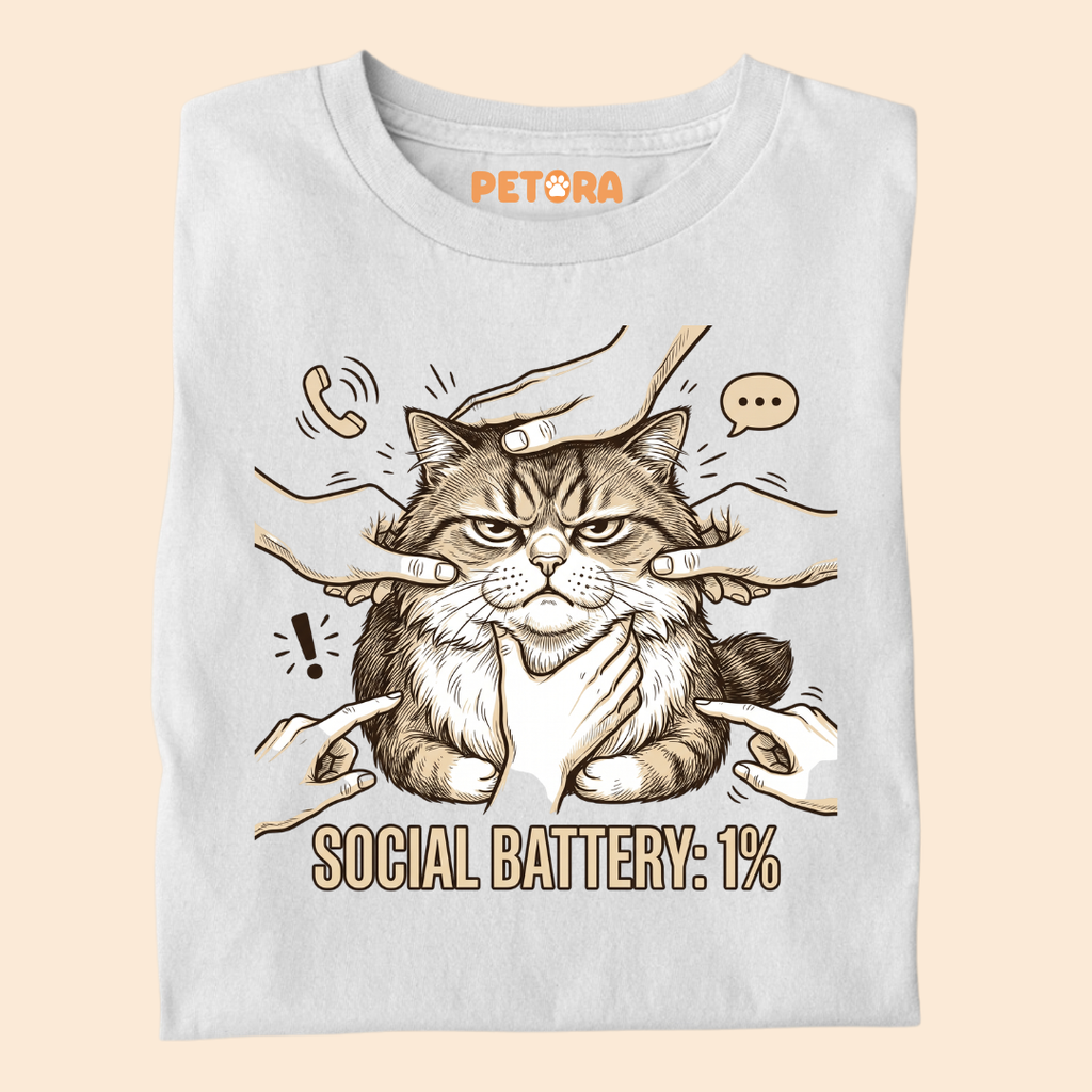 Overwhelmed Introvert Cat T-Shirt