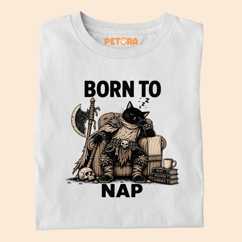 Born To Nap Warrior Cat T-Shirt