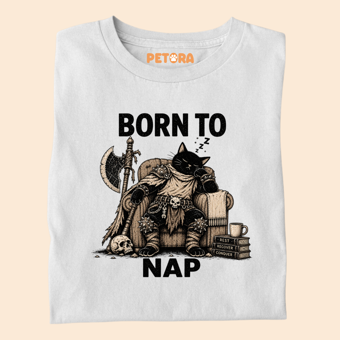 Born To Nap Warrior Cat T-Shirt